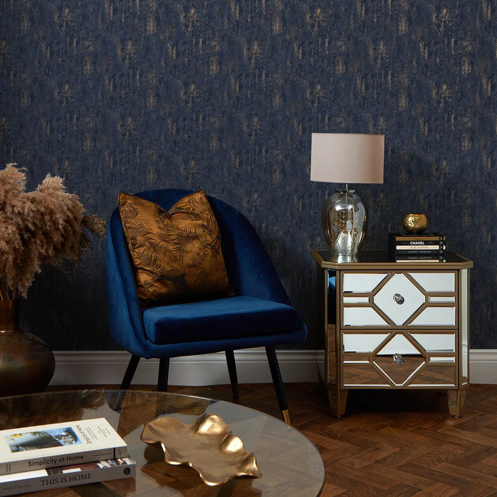Elegant residential wallpaper installation in a luxury bedroom