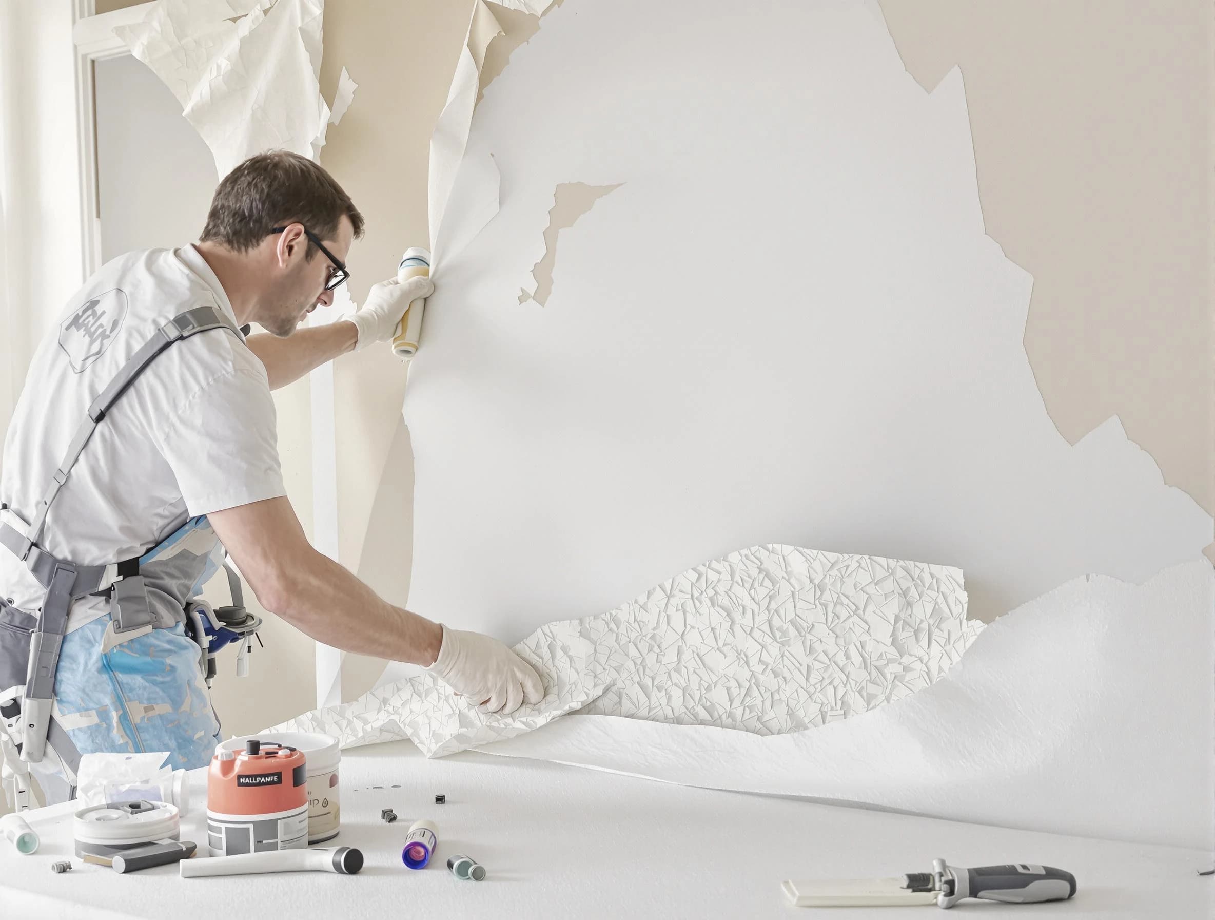 Professional wallpaper removal and wall preparation service